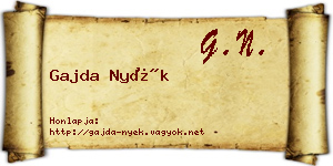 Gajda Nyék névjegykártya